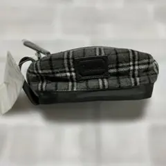 パラディーゾミニポーチグレー系チェックポーチ