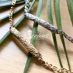 ハワイアンジュエリー　プルメリア　スクロール　ブレスレット