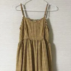 w closet ティアードキャミワンピース チェック柄 ロング丈 フリル