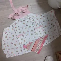 子供用エプロン 三角巾 セット いちご柄 小学生 低学年