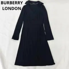 BURBERRY バーバリー バーバリーロンドン カシュクールワンピース 黒 M