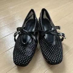 moussy マウジー RHINESTONE SHEER BALLET シューズ