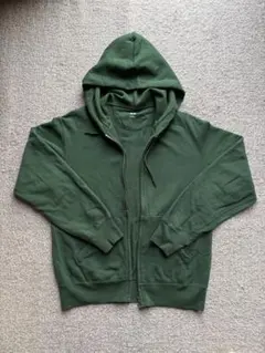 UNIQLO ダークグリーン フルジップパーカー Mサイズ　スウェットカジュアル