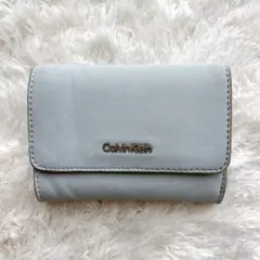 Calvin Klein カルバンクライン 三つ折り財布 レザー ライトブルー