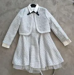 ３点セット　キャサリンコテージ　ファンシーツイードブリリアントアンサンブル　グレ