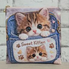 2877✨相合傘 猫✨両面パネル フラットポーチ ハンドメイド - メルカリ