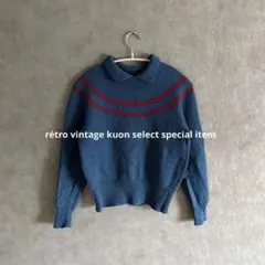 昭和レトロニット　ヴィンテージニット　ウールニット　個性派　レトロポップ　春服