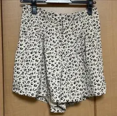 LOWRYS FARM ヒョウ柄ショートパンツ ウエストゴム 裏地付