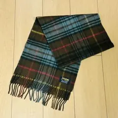 Johnstons of ELGINチェックマフラー 茶系カシミヤ100%