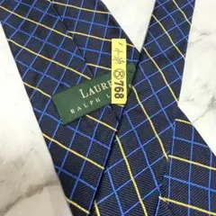 ラルフローレン ネクタイ チェック ブルー シルク