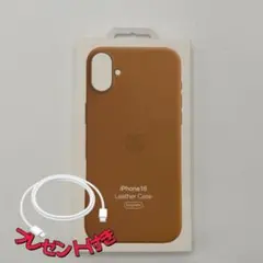 新品-純正互換品-iPhone16　レザーケース　ゴールデンブラウン