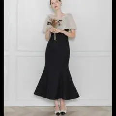 Leja 2WAYオフショルダーパフスリーブバリエマーメイドワンピース