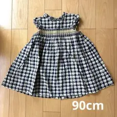 センスオブワンダー ギンガムチェック スモッキングワンピース 90cm