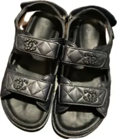 m*4様 CHANEL　シャネル　スポーツサンダル　38 レザー 2025年最新】chanel スポーツサンダル 38の人気アイテム - メルカリ