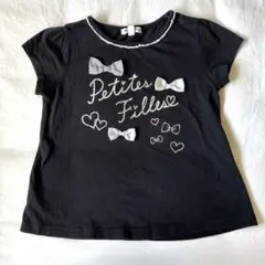 エニィファム　黒 Tシャツ 130cm 女の子　リボン
