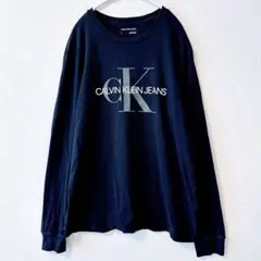 カルバンクライン CKロゴ ロングスリーブTシャツ ブラック M 古着　長袖のサムネイル