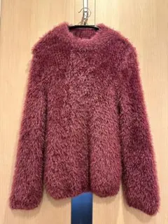 【古着】シャギーニット セーター ピンク系 S/M トルコ製