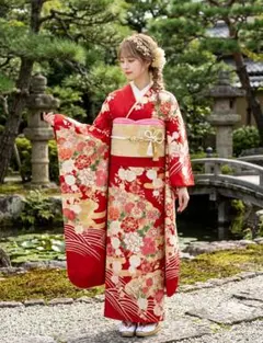 2026年最新】振袖 フルセット 赤の人気アイテム - メルカリ