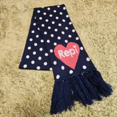 repipi armario ハートデザイン マフラー ネイビー