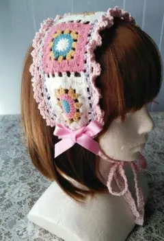 ♥️セール中♥️ ヘッドドレス手編み バブーシュカ y2k