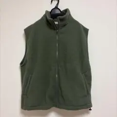 オリーブグリーン フリースベスト フリーサイズ