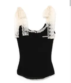 新品正規品】andmary Lil lace knit tops black - メルカリ