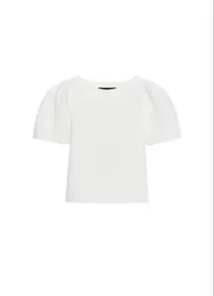 ZARA ニット　パフスリーブ 半袖ニット ホワイト S
