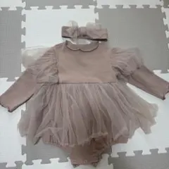 【サイズ 80㎝】セレモニードレス（ヘアバンド付き）