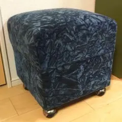 フランス CASAMANCE スツール ベルベット プフ オットマン 千鳥格子 フランス CASAMANCE スツール ベルベット プフ オットマン 千鳥格子