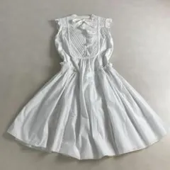 モンクレール　ひざ丈ワンピース ノースリーブ　MONCLER ホワイト コットン