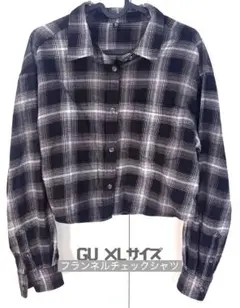 美品♡GU ジーユー　フランネルショートシャツ　XL