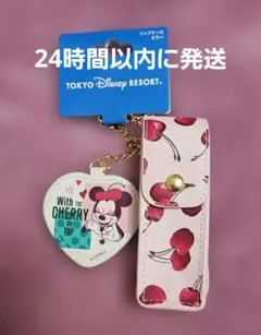 TDR Disney Minnie Cherry リップ ケース 鏡