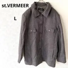 st.VERMEER　ジャケットコート　裏地総柄　日本製　L 毛混　ボタン　上着のサムネイル