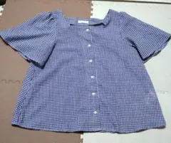 earth 半袖ギンガムチェックシャツ