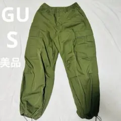 【GU】ジーユーオリーブグリーン カーゴパンツ ワークパンツユニセックス　S