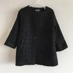 【美品】ラメツイードコート Green Label Relaxing 105cm