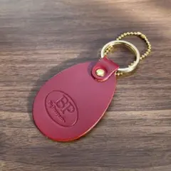 新品未使用【Big Prosperity】BP キーホルダー　本革　赤　卵型