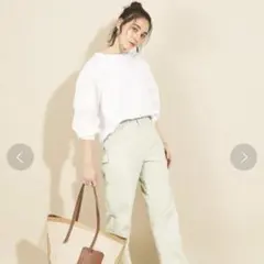 BY コットンブロード ギャザースリーブ カットソー