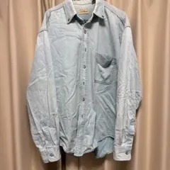 80s L.L.Bean デニムシャツ 長袖 ライトグリーンのサムネイル
