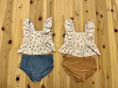 双子 女の子 95 100 110 120 お揃い 水着 夏 海