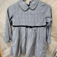 チェック柄 長袖ワンピース 120