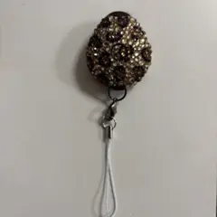 注意事項あり・収納式ネックストラップ・デコプティ・スマホショルダースワロフスキー