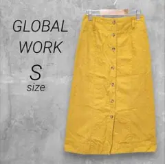 グローバルワーク☆タイトスカート【S】イエロー☆ウエストゴム☆ハイウエスト☆脚長