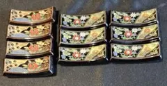有田焼　金彩花柄　陶器箸置き 2種10個セット