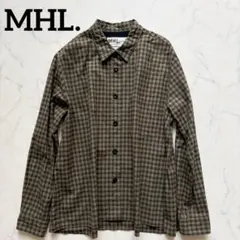 極美品✨2.5万 MHL.マーガレットハウエル コットン チェック シャツ 