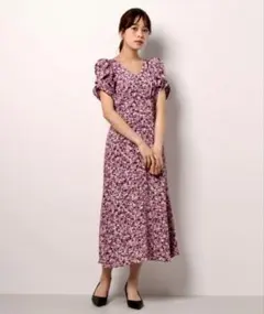 【美品】SNIDEL バリエーションプリントパフスリワンピース