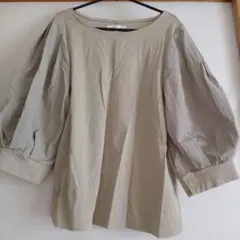 OPAQUE.CLIP ボリュームスリーブ カットソー ベージュ Lのサムネイル