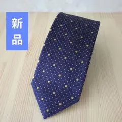 D'URBAN 紫 ドット柄 シルクネクタイ