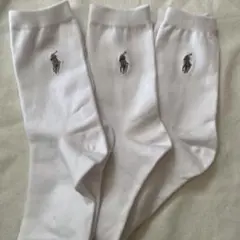 ポロラルフローレンのレディース用ソックス3足セット、新品22~24cm