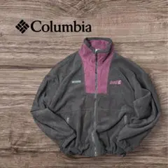 90s ColumbiaフリースジャケットXLビッグシルエット刺繍ロゴ古着